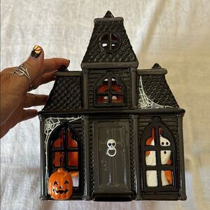 Candle Holder B&BW Haunted House Halloween Decor Luminary